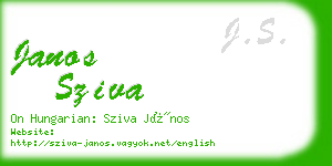 janos sziva business card